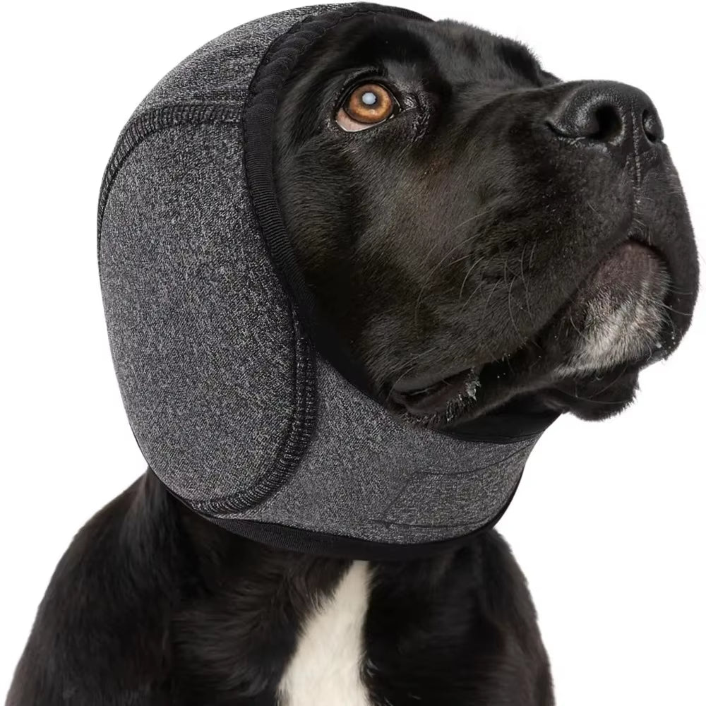 Waterproof Dog Ear Muffs for Swimming & Grooming - Noise Cancelling Calming Hood for Pet Anxiety Relief & Shock Prevention